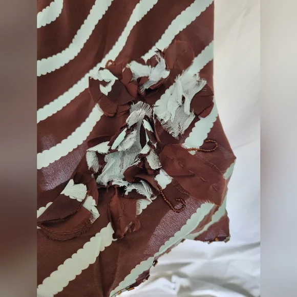 Sunny Leigh Baby blue and brown striped skirt - Picture 8 of 11